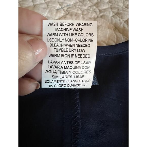 Cherokee Workwear Scrub Top Originals Unisex Medium Navy Blue V-Neck Medical Top - Picture 5 of 8